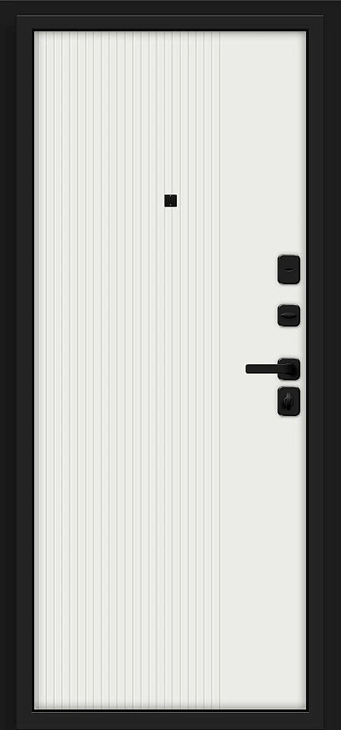 Входная дверь Optim Z-2 Вертикаль Муар черный-Грецкий Орех/Белый BR6178 внутренняя сторона